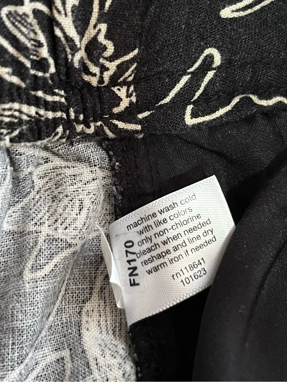 Lane Bryant Floral Wide Leg Pants Size 16 Black and cream